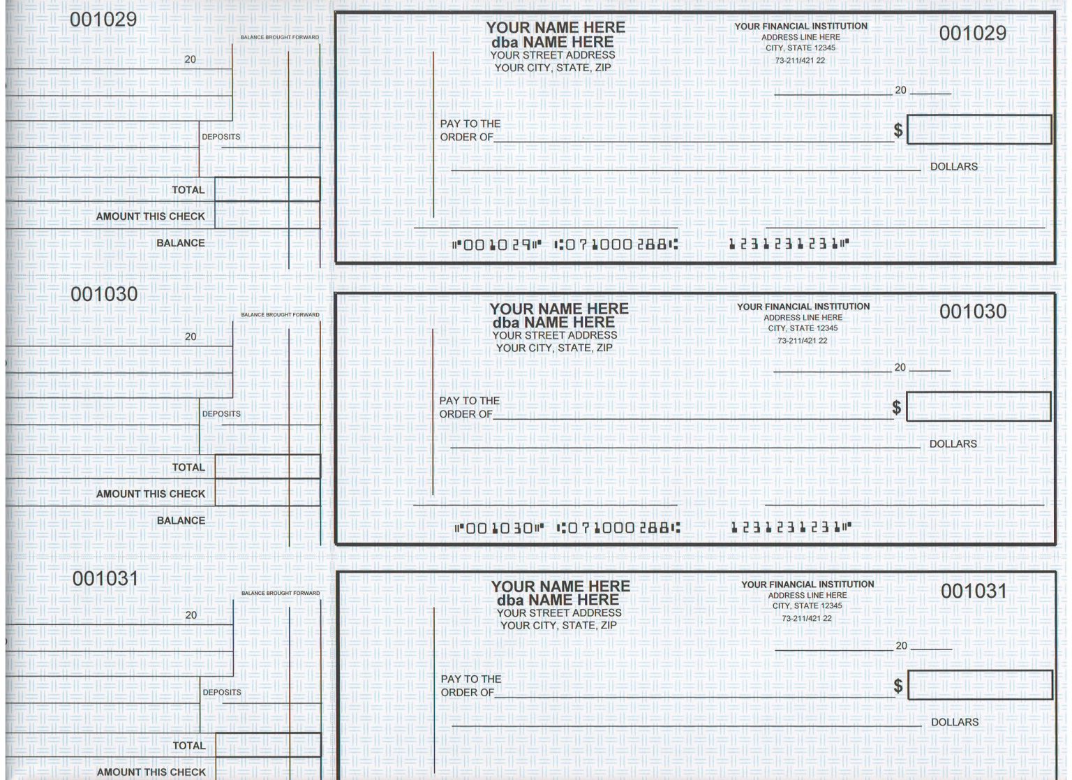 Manual Pre-Printed Checks (Order via Online Ordering!) – Affordable Checks